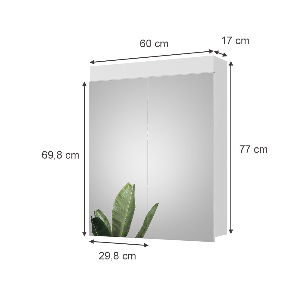 Vicco Specchio contenitore bagno Bianco 60 x 77 cm