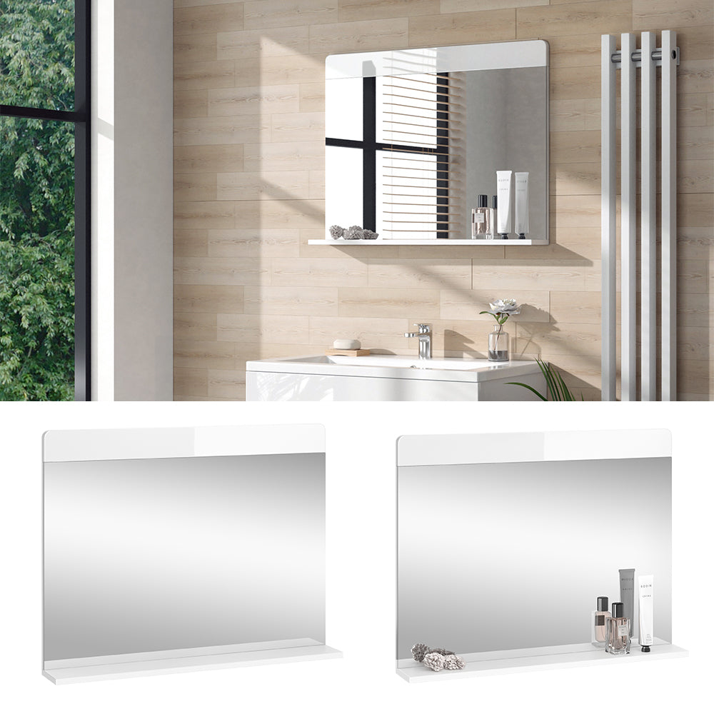 Vicco Specchio bagno Bianco lucido 80.1 x 62 cm con ripiano