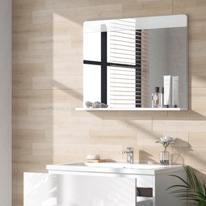 Vicco Specchio bagno Bianco lucido 80.1 x 62 cm con ripiano