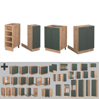 Vicco Isola cucina Quercia verde-oro Country/oro Power 90 cm senza piano di lavoro