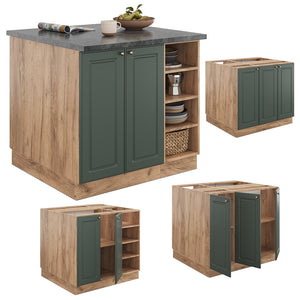Vicco Isola cucina Quercia verde-oro Country/oro Power 90 cm senza piano di lavoro