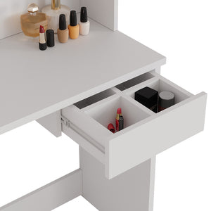 Vicco Tavolo da toeletta Bianco 75 cm con specchio LED e sgabello