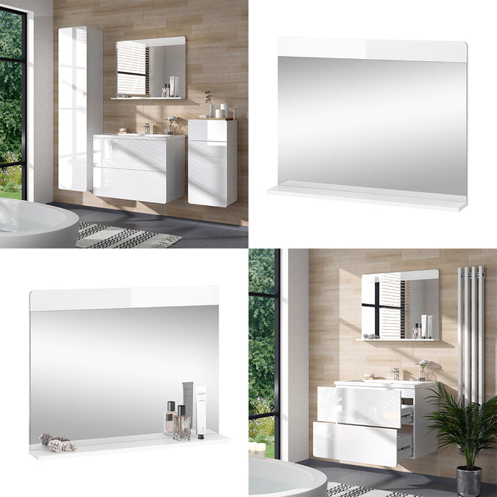 Vicco Specchio bagno Bianco lucido 80.1 x 62 cm con ripiano