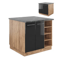 Vicco Isola cucina Antracite lucido/oro power oak 90 cm senza piano di lavoro