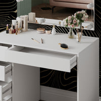 Vicco Tavolo da toilette Bianco 100 cm con illuminazione a LED