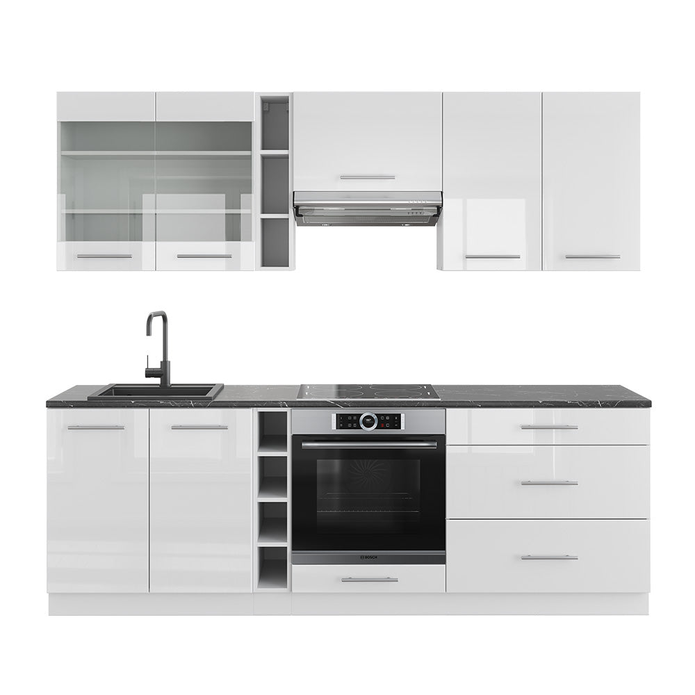 Vicco Cucina componibile Bianco lucido/bianco 235 cm , PL Antracite