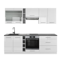 Vicco Cucina componibile Bianco lucido/bianco 235 cm , PL Antracite