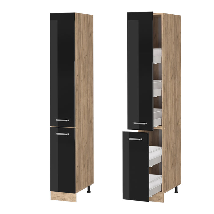 Vicco Armadio da farmacia Nero lucido 30 cm