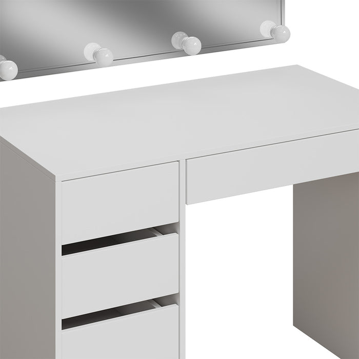 Vicco Tavolo da toilette Bianco 100 cm con illuminazione a LED