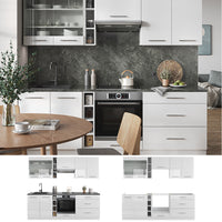 Vicco Cucina componibile Bianco lucido/bianco 235 cm , PL Antracite