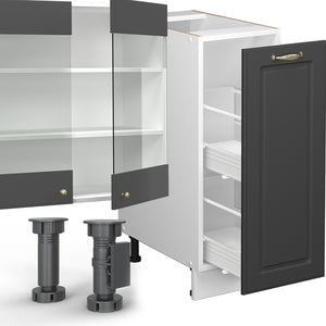 Vicco Cucina componibile Antracite casa di campagna/bianco 280 cm senza piano di lavoro