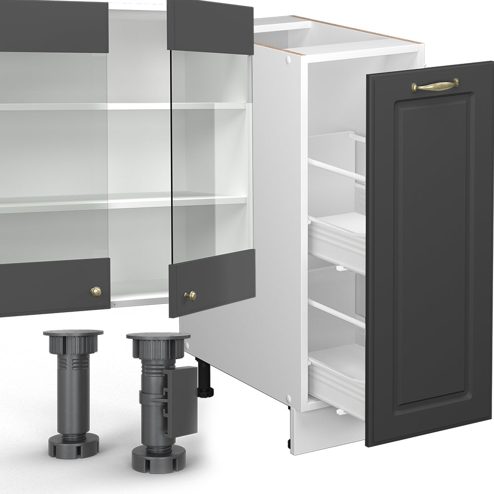 Vicco Cucina componibile Antracite-Oro/Bianco 280 cm , PL Rovere