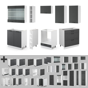 Vicco Cucina componibile Antracite casa di campagna/bianco 235 cm , PL Antracite