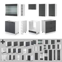 Vicco Cucina componibile Antracite casa di campagna/bianco 235 cm , PL Rovere