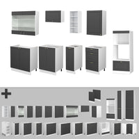 Vicco Cucina componibile Antracite-Oro/Bianco 280 cm , PL Antracite