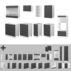 Vicco Cucina componibile Antracite-Oro/Bianco 280 cm , PL Rovere