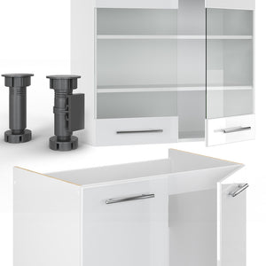 Vicco Cucina componibile Bianco lucido/bianco 235 cm , PL Antracite
