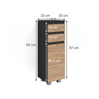 Vicco Mobiletto bagno Grigio 30 x 95 cm