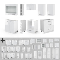 Vicco Cucina componibile Bianco lucido/bianco 235 cm , PL Antracite