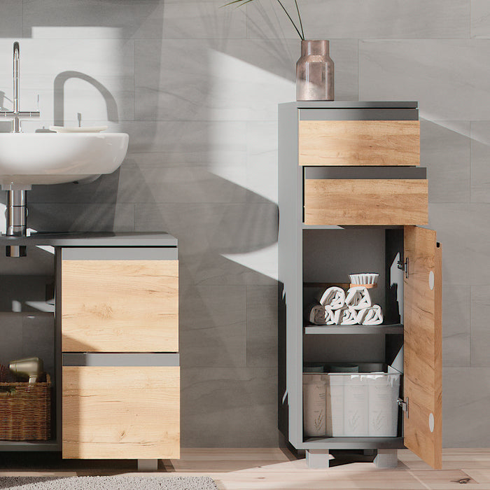 Vicco Mobiletto bagno Grigio 30 x 95 cm