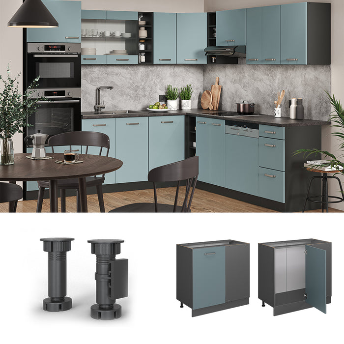 Vicco Mobile ad angolo cucina Grigio-blu 86 cm , PL Antracite