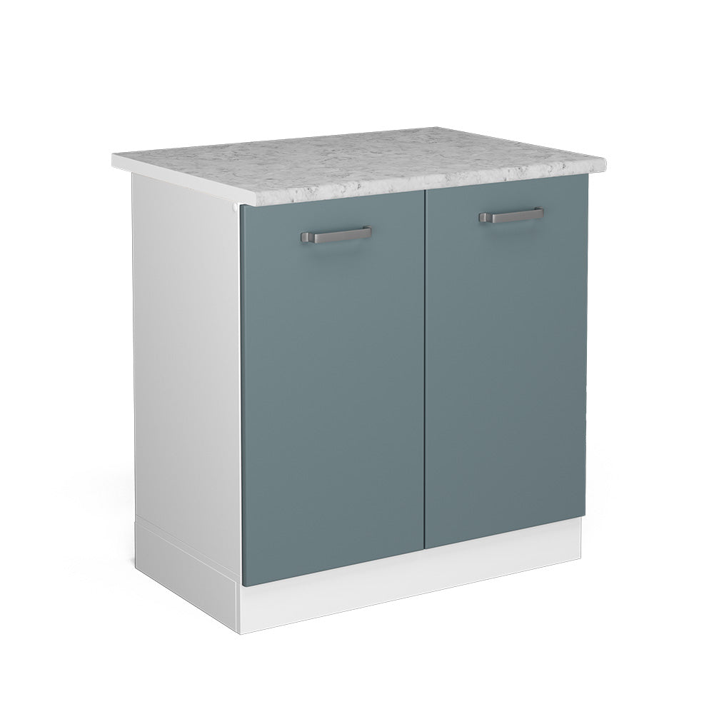 Vicco Base per lavello Grigio-blu 80 cm con ante, con piano di lavoro