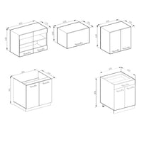 Vicco Cucina componibile Bianco/antracite 200 cm , PL Rovere