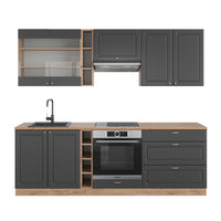 Vicco Cucina componibile Antracite Country House/oro Kraft Oak 235 cm , PL Rovere