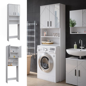 Vicco Mobiletto per lavatrice Bianco lucido 64 x 190.5 cm