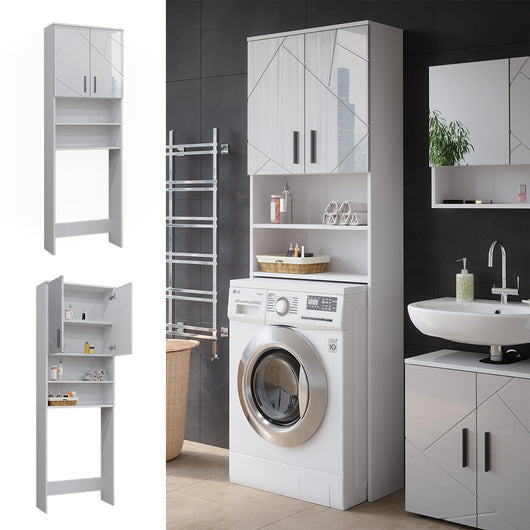 Vicco Mobiletto per lavatrice Bianco lucido 64 x 190.5 cm