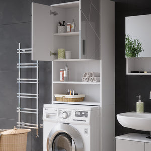 Vicco Mobiletto per lavatrice Bianco lucido 64 x 190.5 cm