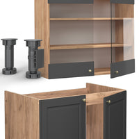 Vicco Cucina componibile Antracite Country House/oro Kraft Oak 235 cm , PL Rovere