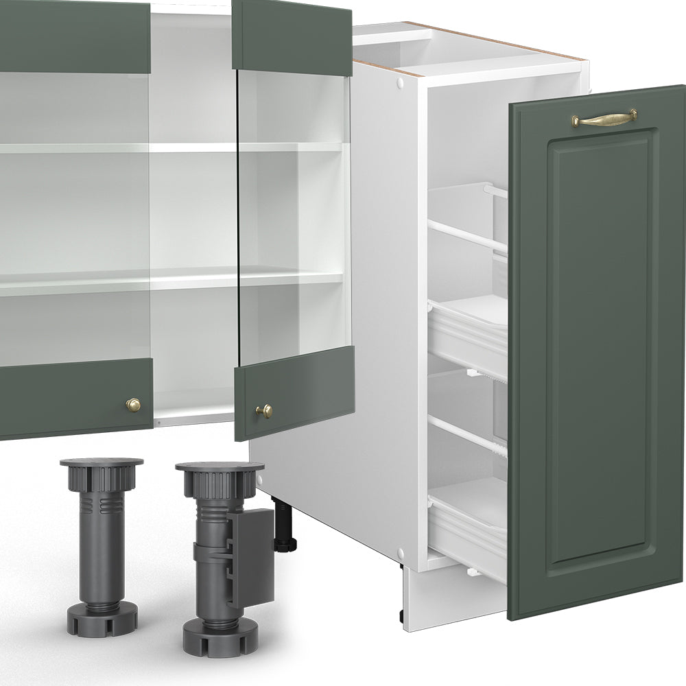 Vicco Cucina componibile Verde-oro Country House/Bianco 280 cm , PL Antracite