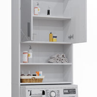 Vicco Mobiletto per lavatrice Bianco lucido 64 x 190.5 cm