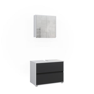 Vicco Set di mobili da bagno Bianco/antracite 2 parti