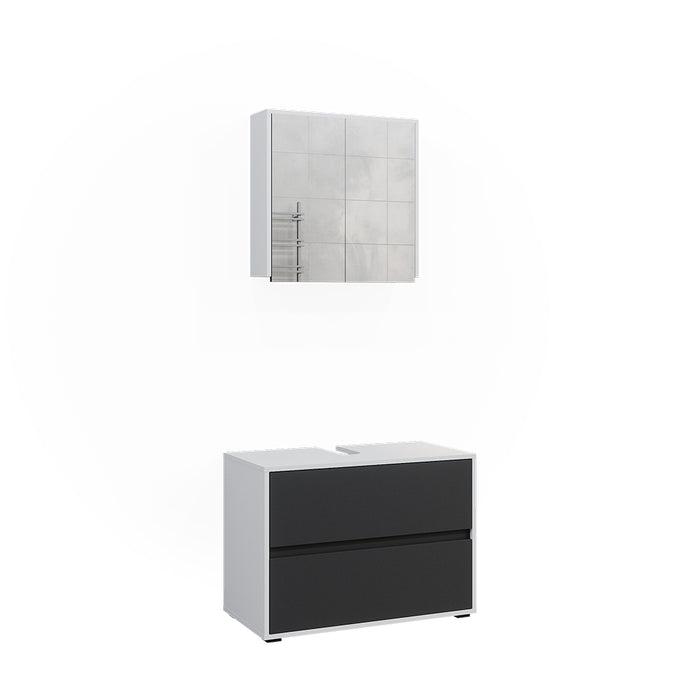 Vicco Set di mobili da bagno Bianco/antracite 2 parti