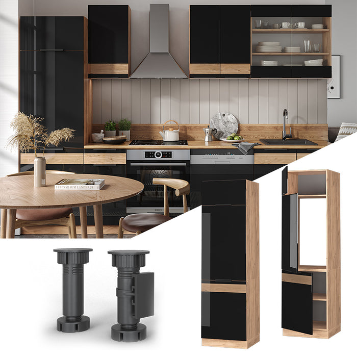 Vicco Mobile alto Rovere nero lucido 60 cm