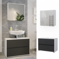 Vicco Set di mobili da bagno Bianco/antracite 2 parti