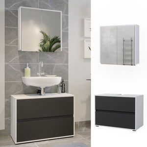 Vicco Set di mobili da bagno Bianco/antracite 2 parti