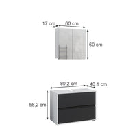 Vicco Set di mobili da bagno Bianco/antracite 2 parti