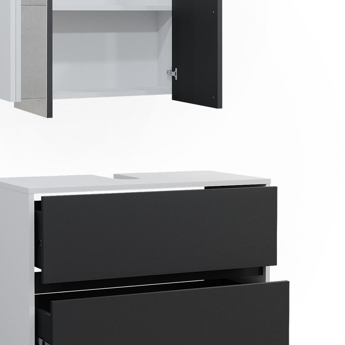 Vicco Set di mobili da bagno Bianco/antracite 2 parti