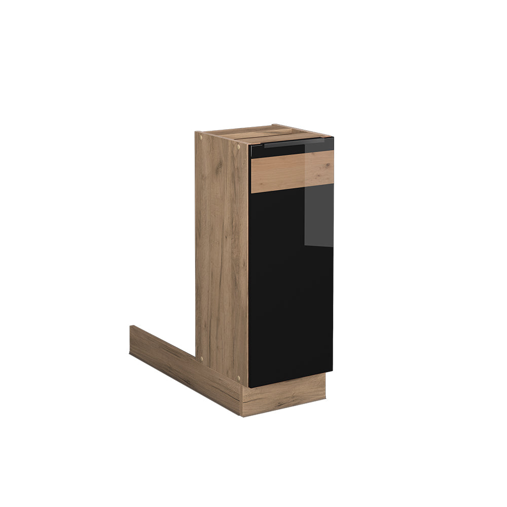 Vicco Isola cucina Rovere nero lucido 30 cm Senza piano di lavoro