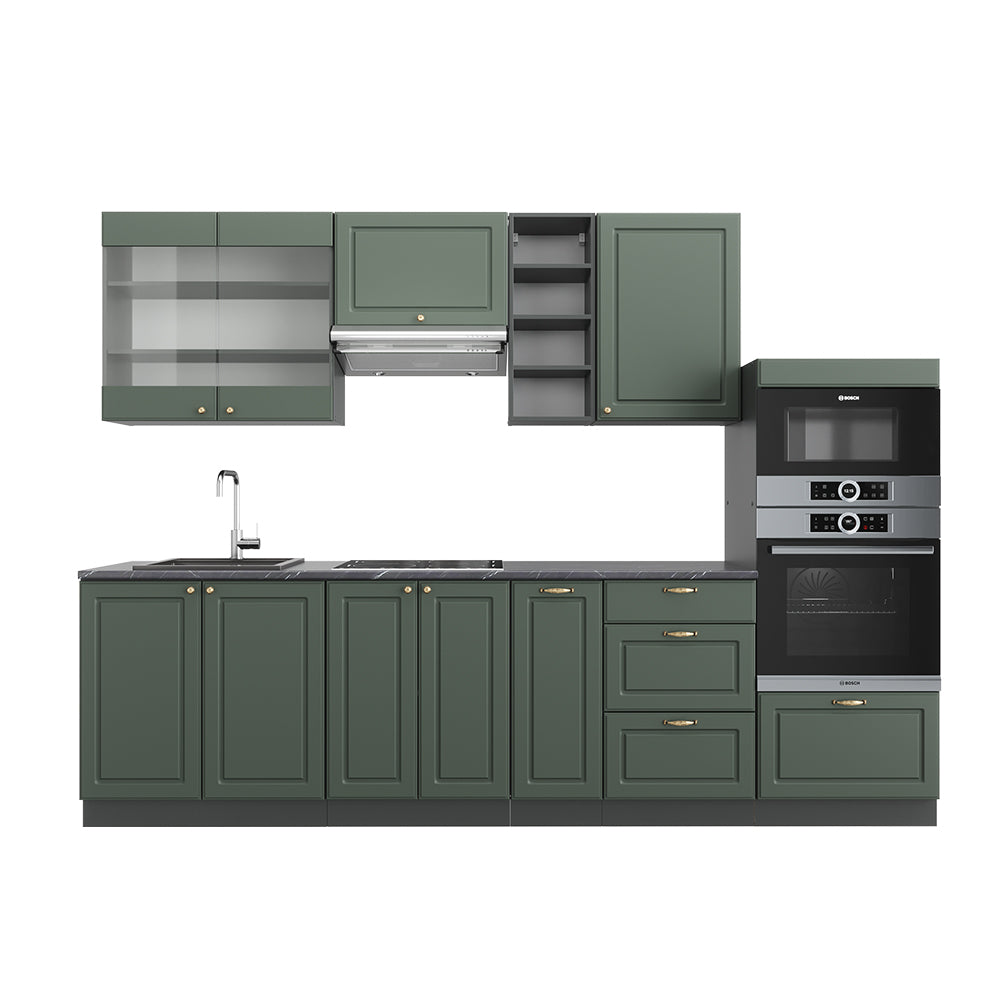 Vicco Cucina componibile Verde-oro Country House/Antracite 280 cm , PL Antracite