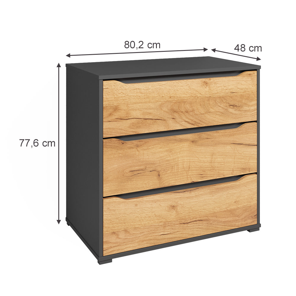 Vicco Credenza Quercia dorata 48 x 77.6 cm con cassetti