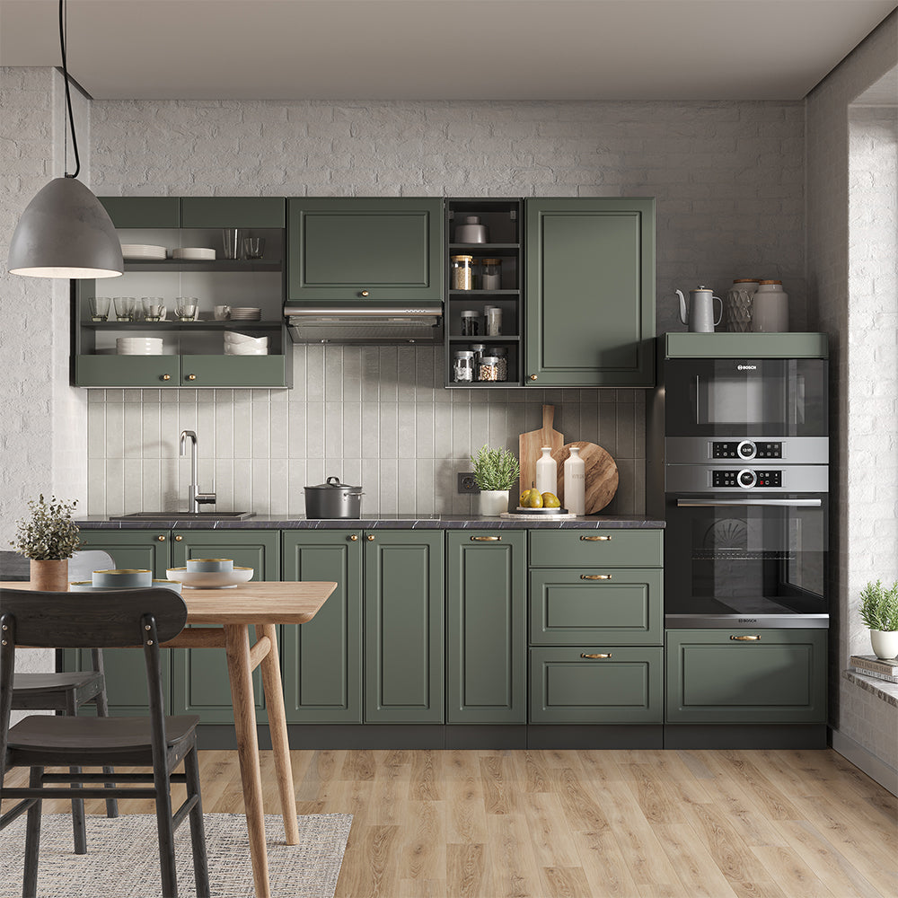 Vicco Cucina componibile Verde-oro Country House/Antracite 280 cm , PL Antracite
