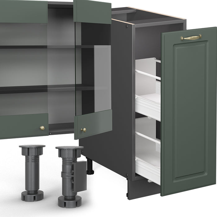 Vicco Cucina componibile Verde-oro Country House/Antracite 280 cm , PL Antracite