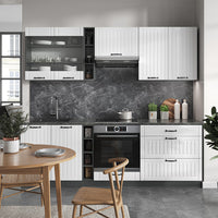 Vicco Cucina componibile Bianco casa di campagna/antracite 235 cm , PL Rovere