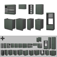 Vicco Cucina componibile Verde-oro Country House/Antracite 280 cm , PL Marmo