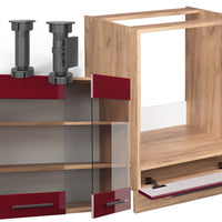 Vicco Cucina angolare completa Bordeaux lucido/rovere dorato 227 x 287 cm , PL Antracite