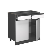 Vicco Mobiletto base per cucina Bianco 80 cm , PL Rovere